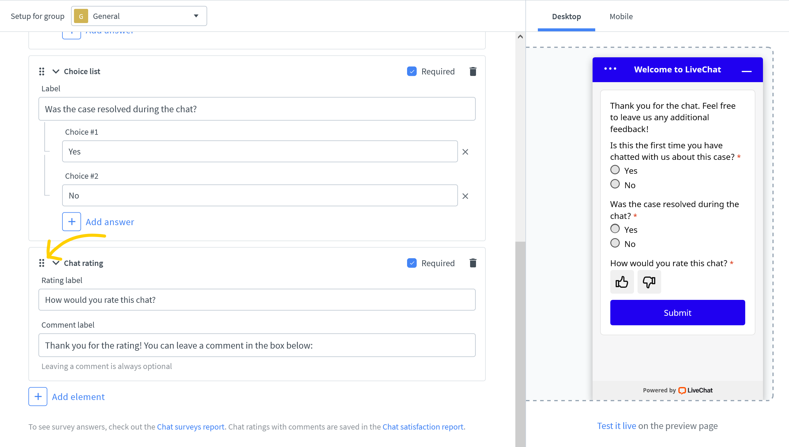 Reorder fields in post chat form